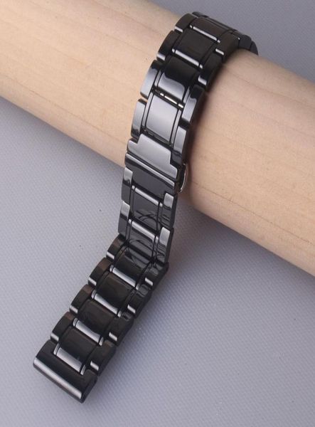 

black polished ceramic watch bands strap bracelet 20mm 21mm 22mm 23mm 24mm for wristwatch mens lady accessories quick release pin 3878003, Black;brown