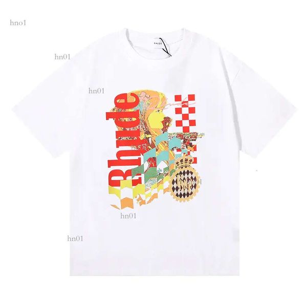 

rhude t-shirt summer designer t shirt men t shirts letter print shirt mens women clothing short sleeved s-xxl d2, White;black