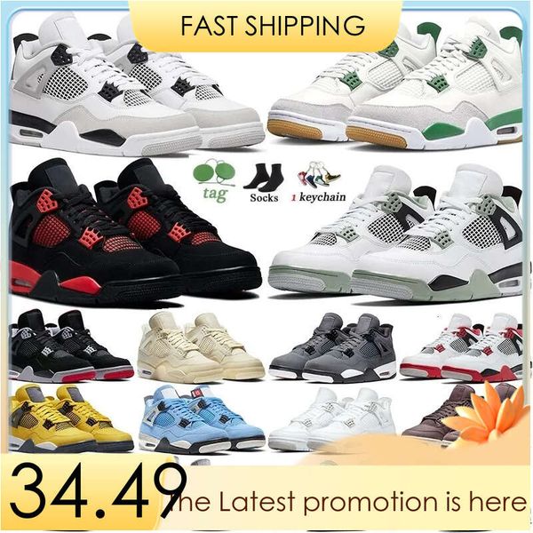 

jumpman 4 basketball shoes for men women 4s black cat sail red thunder white oreo cactus jack university blue infrared cool grey bred