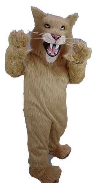 

halloween sabre tooth cat mascot costume cartoon fancy dress fast shipping size, Red;yellow