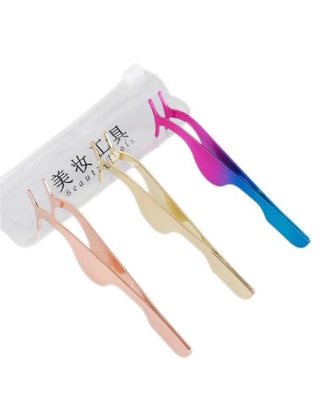 

makeup tools stainless steel false eyelash tweezers applicator clip to put eyelashes on with retail package whole8569099