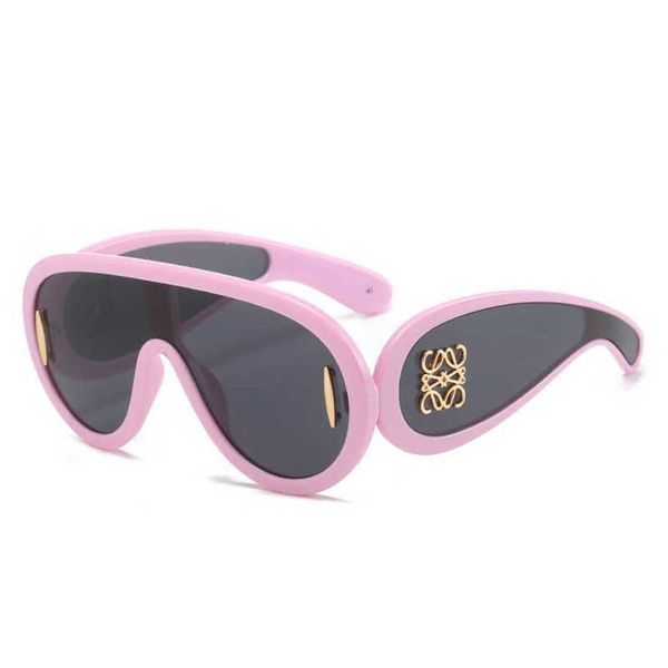 

50% off wholesale of large frame integrated sunshade large face decorative for men and women exaggerated personality sunglasses, White;black