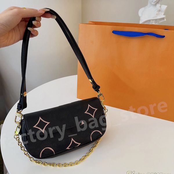 

designer lvy woc embossed shoulder bag totes flap genuine leather crossbody old flower women monograms baguette handbag classic chain strap