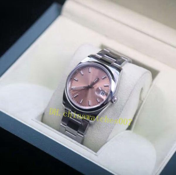 

watch automatic machine 18k gold date display 31mm powder disc 115200 asia 2813 movement christmas gift, Slivery;brown
