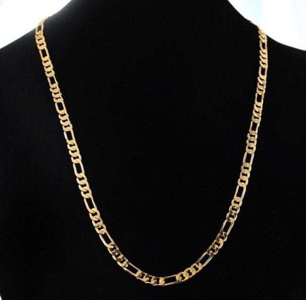 

24k gold platinum plated chains 45mm men039s nk links figaro necklace chokers vintage jewelry3136903, Silver