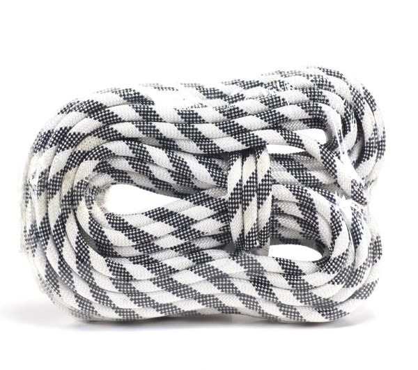 

factory direct selling safety rope diameter 10mm length 20m polyester fiber black white for climbing outdoor gear accessories1461441