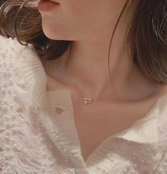

brand tiffay's same balance wood series jewelry collection pearl earringsnecklace, Silver