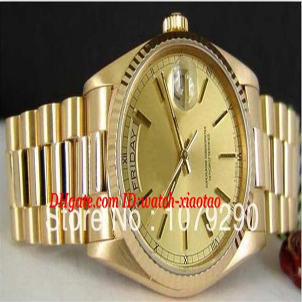 

luxury watches 118238 18238 yellow dial stainless steel 36mm automatic mens men's watch watches249p, Slivery;brown