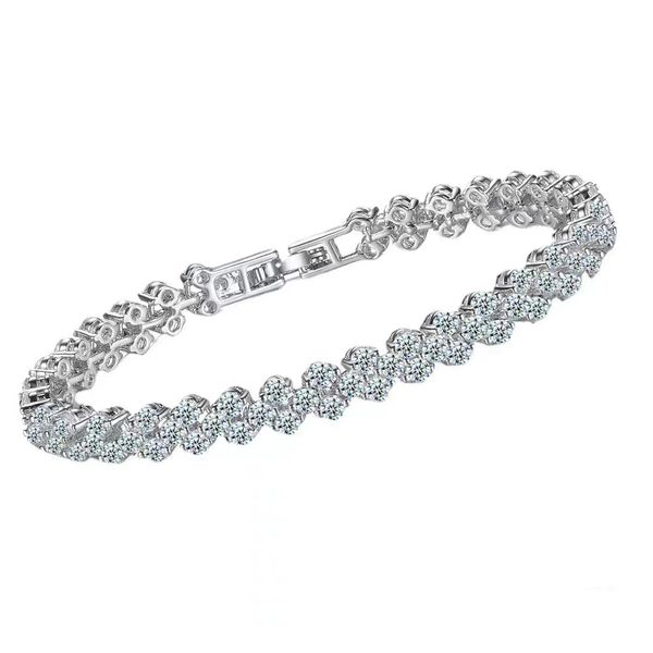 

luxury designer bracelet diamond crystal bracelet 925 silver ladies charm bracelet trendy fashion elegant string of beads party diamond jewe, Black