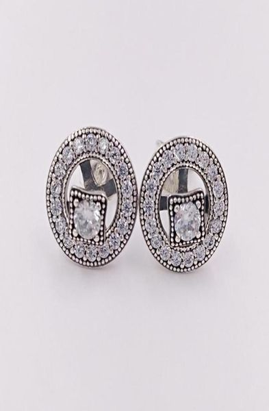 

studs vintage allure clear cz authentic 925 sterling silver fits european style jewelry andy jewel 290721cz2467403, Golden;silver