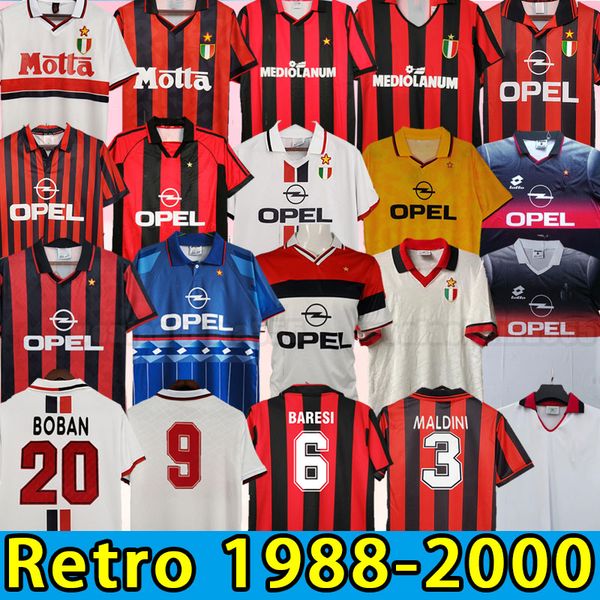 

retro shirts soccer jerseys gullit maldini van basten football kaka inzaghi milan pirlo shevchenko baggio ac milans 88 89 90 91 92 93 94 95, Black;yellow