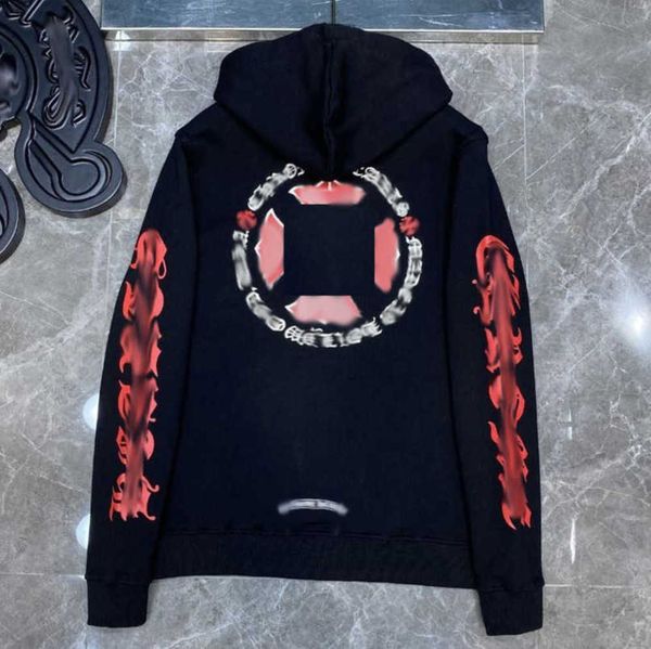 

men's luxury classics jackets hoodies brandch sweatshirts designers zipper hooded sweater men women casual pullover sanskrit horseshoe, Black