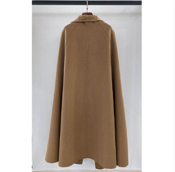 

new t-oteme loose medium long double sided wool cape coat wool coat, Black