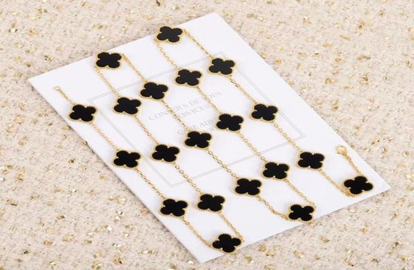 

luxury brand designer clovers necklace for women 18k gold love heart clover 20 leaves flower design necklaces long chain tassel pa1235592, Silver