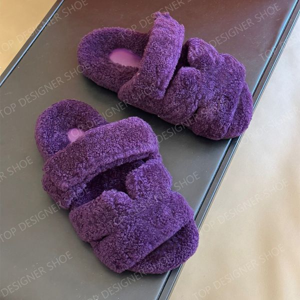 

chypre sandals designer h women wool slides winter fur slippers fluffy furry warm slippers comfortabletrendy shearling sandals, Black