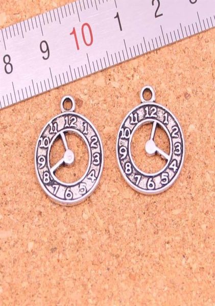

78pcs charms death clock antique silver plated pendants making diy handmade tibetan silver jewelry 17mm215v6448097, Bronze;silver