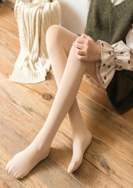

new winter keep warm thicken wool pantyhose for women elasticity velvet solid nine points women039s tights6803629, Black;white