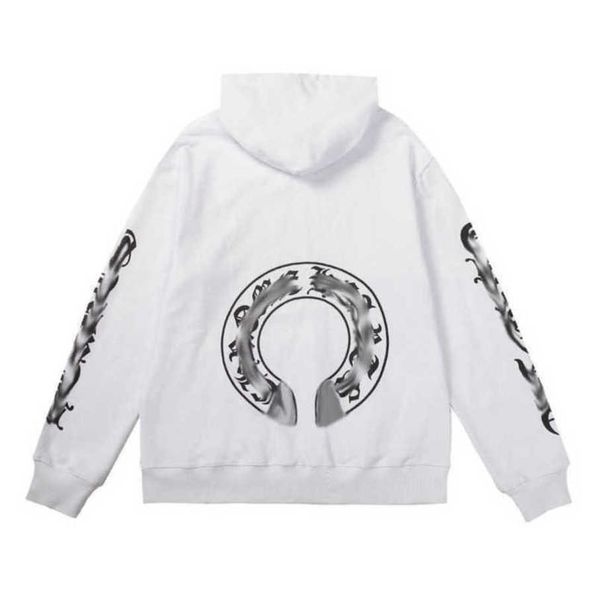 

men's classics luxury jackets hoodies brand ch sweatshirts designers zipper hooded sweater men women casual pullover sanskrit horseshoe, Black;brown