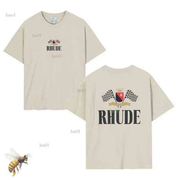 

summer collection rhude tshirt oversize heavy fabric couple dress t shirt m4, White;black