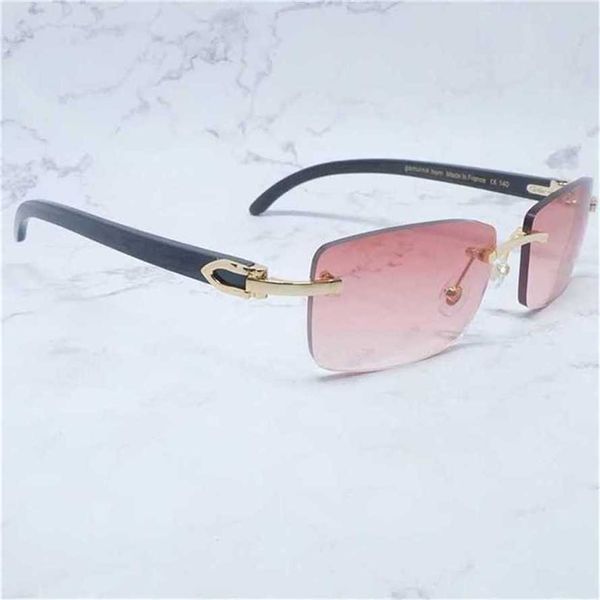 

56% off sunglasses 2023 vintage rimless wood sunglass men luxury women eyeglasses for driving buffalo horn shades eyewearkajia new, White;black