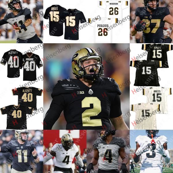 

purdue boilermakers football jersey hudson card jack plummer aidan o'connell dylan downing payne durham drew brees rondale moore mike a, Black;red