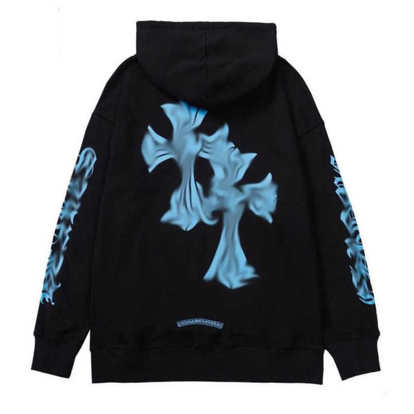 

classics luxury men's sweatshirts jackets brandch hoodies zipper hooded men women designers sanskrit horseshoe cross pullover sweater h, Black