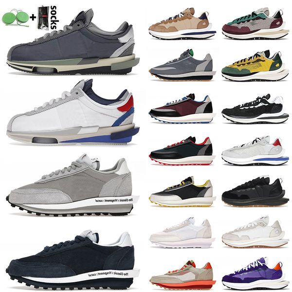 

running shoes sacais x fragment arrival blazer vaporwaffle men women waffles ldv grey bright citron sesame black gum sports jogging trainer