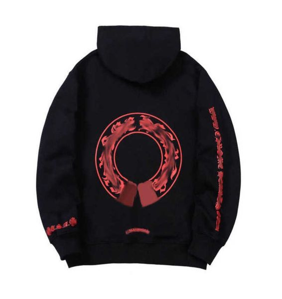 

fashion men's jackets luxury hoodies brandch sweatshirts designers zipper hooded sweater men women casual pullover sanskrit horseshoe h, Black