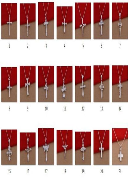 

2017 new fashion woman necklace plating 925 silver pendant necklace mixed order 21 styles 10pcs/lot9294089