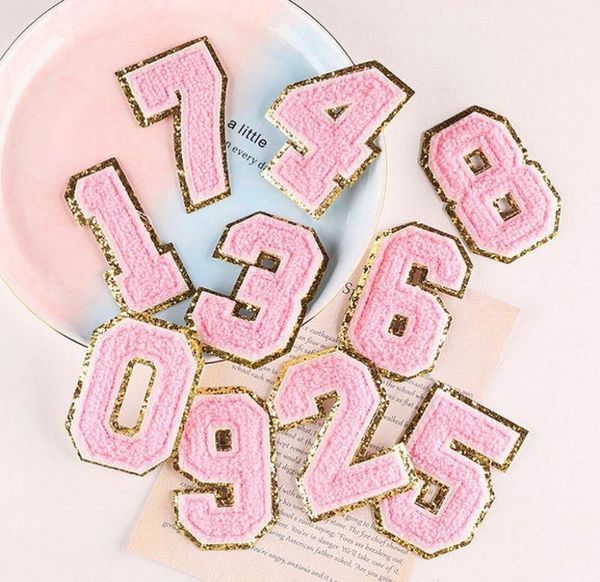 

sewing notions double layers numbers towel patches sewing or iron on for cloth embroidery appliques clothing garment accessories b2365648, Black