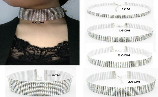 

bridal wedding party prom jewelry ab crystal rhinestone choker necklace elastic cord bib collar necklaces gy8050526, Golden;silver