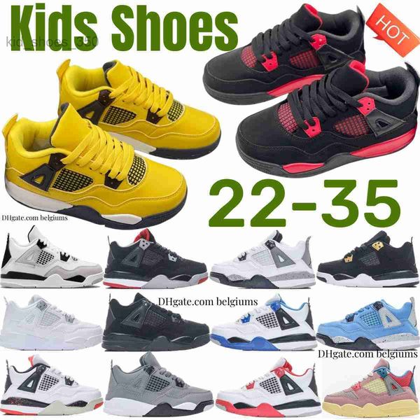 

kids shoes 4 basketball 4s toddler sneakers boys military black cat designer trainers kid girls shoe fire red thunder children youth blue li