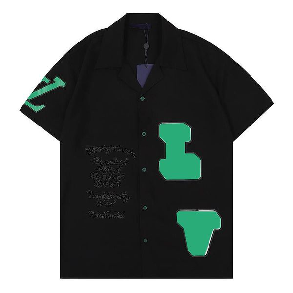 

23ss designer shirt mens button up shirts print bowling shirt hawaii floral casual shirts men slim fit short sleeve dress hawaiian t-shirt 0, White;black