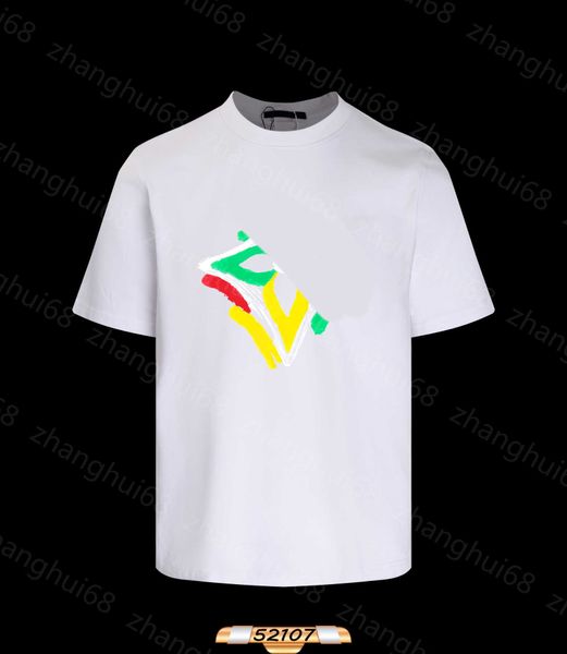 

23ss designer t shirt summer men clothes casual tshirt round neck pure cotton color four-leaf clover logo printing short-sleeved t-shirt for, White;black