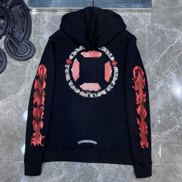 

luxury men's classics jackets hoodies brandch sweatshirts designers zipper hooded sweater men women casual pullover sanskrit horseshoe, Black;brown