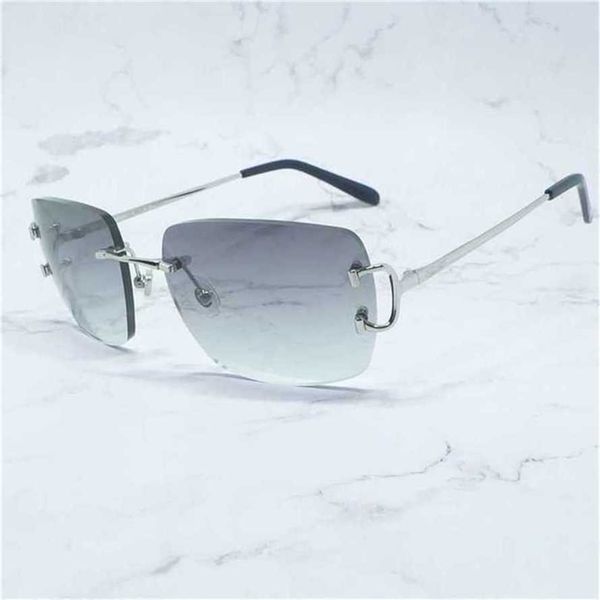 

56% off sunglasses 2023 oversized es metal retro brand rimless carter glasses wire customized cut adge trendy men sunglasskajia new, White;black
