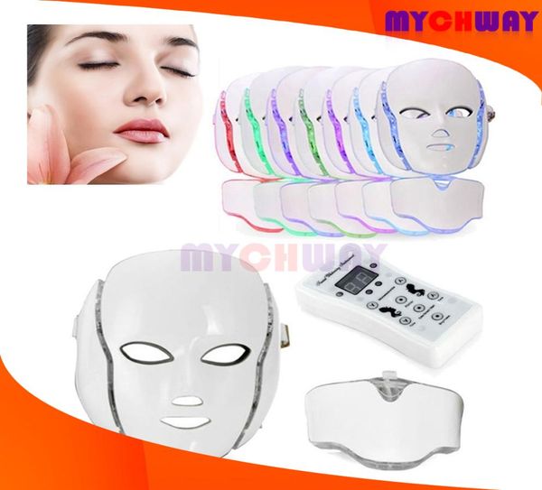 

gift led pon facialneck mask pdt 7 color purple white blue red green podynamics therapy anti aging anti spot skin beau5827894