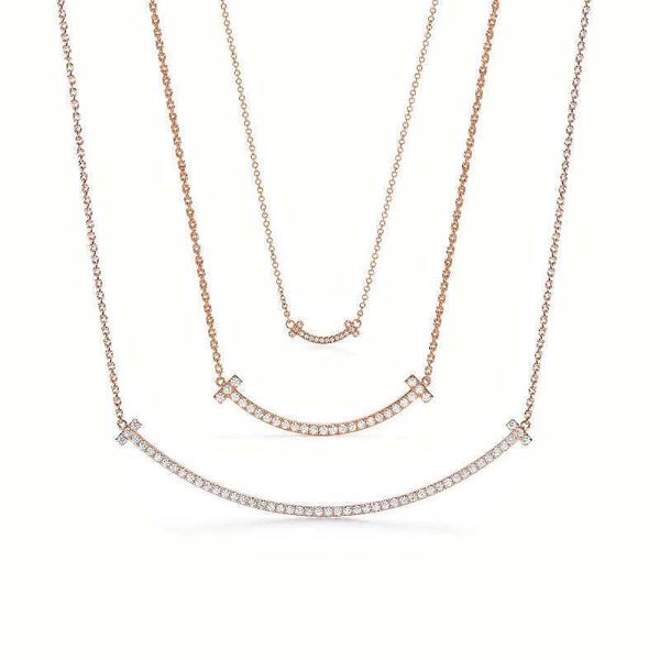 

versatile tiffay smiling face star same style 925 silver diamond rose gold necklace healing ornament, Black