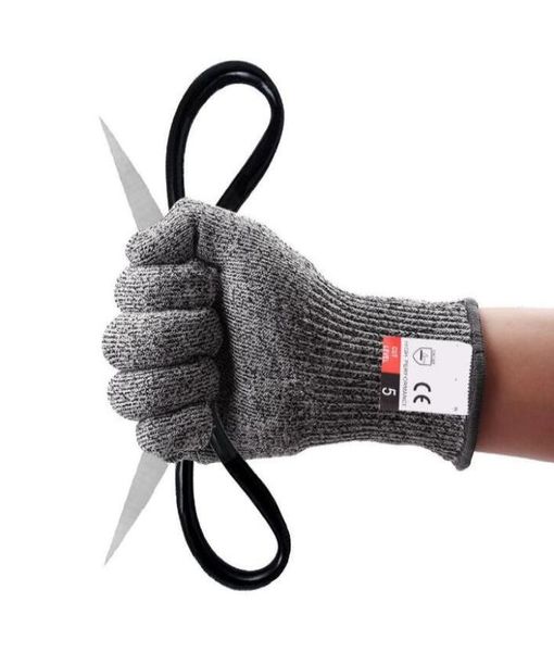 

hppe cutproof gloves 5 cutproof finger pu dipped gloves anticutting kitchen woodworking outdoor protection 6693258, Black