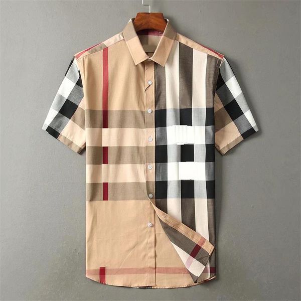 

2023summer new plaid twill shirt men's business casual fashion trend everything shirt -xxxl, White;black