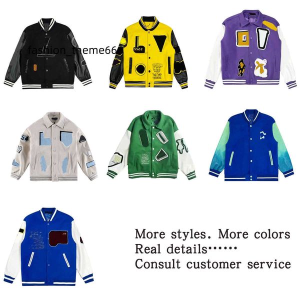 

mens varsity jacket letterman jacket embroidery autumn men hip hop jackets breasted flocking leather sleeves baseball coat, Black;brown