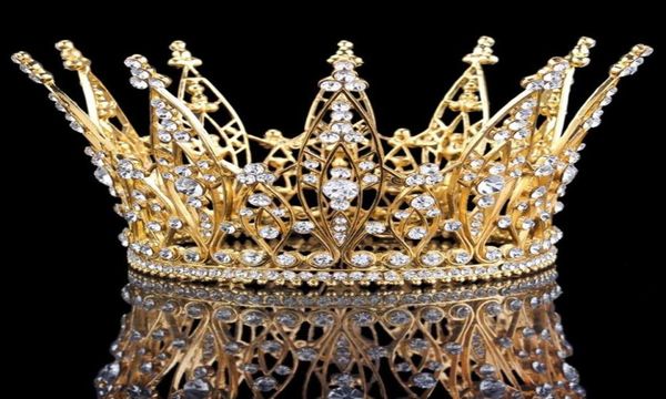 

new elegant design clear crystal queen crown pageant wedding bridal party crown gold color hg00122 j 19043026853861692, Slivery;golden