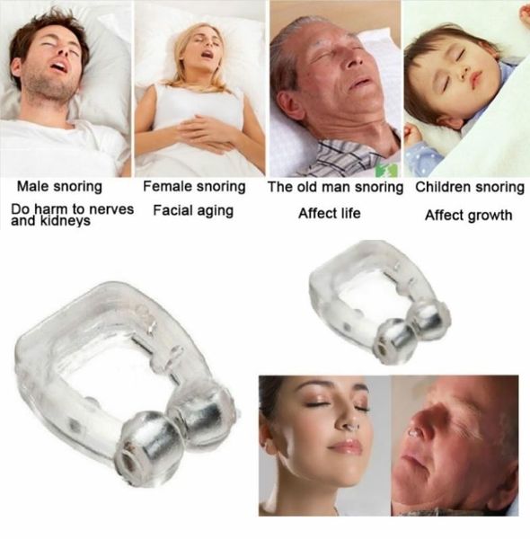

snoring cessation silicone magnetic anti snore ssnoring nose clip sleep tray sleeping aid apnea guard night device with case 03289653