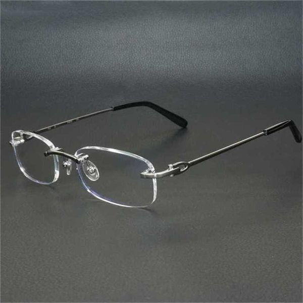

56% off sunglasses 2023 metal square clear frames men women rimless glasses carter optical frame spectacles eyeglasses for computer 9011kaji, White;black