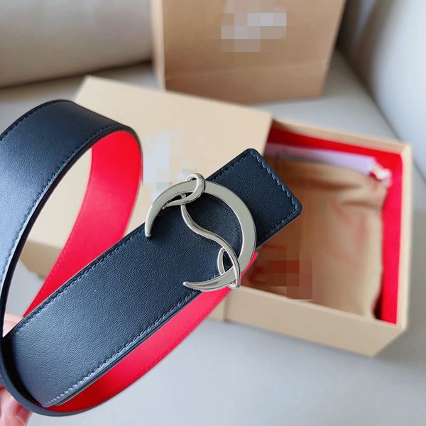 

designer belt luxury women men classic belts gold silver smooth buckle head striped double-sided casual 4 colors width 3.4cm size 90-115cm f, Black;brown