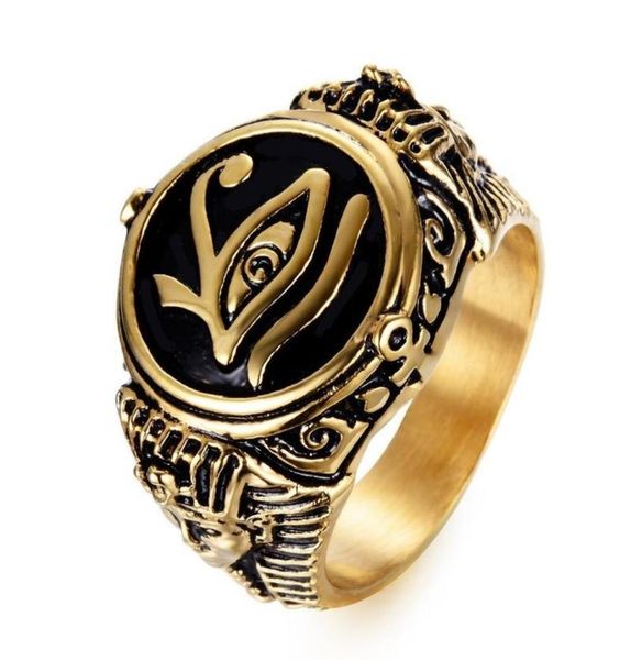 

cluster rings fashion jewelry rings the egyptian pharaoh039s horus eye ring men039s ring8690435, Golden;silver