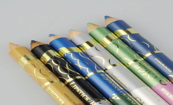 

12pcslot 6 colors waterproof long lasting 2in1 emerald lipstickeyeshadow pencil easy to wear p110019524488