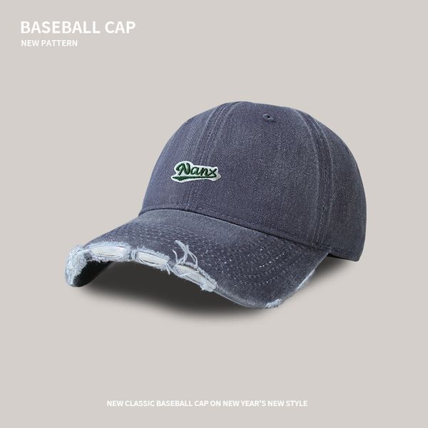 

fashion designer jewelry vintage distressed cowboy baseball hat versatile sunshade baseball cap wholesale mz053, Blue;gray