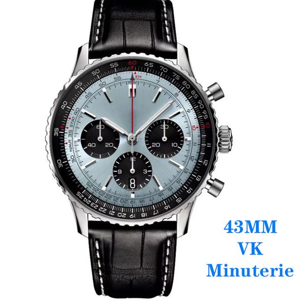 

aviation luxury timing mens sports watch timing design timing vk quartz movement with stainless steel watch belt watch 43mm waterproof divin, Slivery;golden
