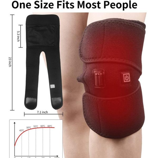 

leg shaper electric heating knee pads winter physiotherapy arthritis pain relief compress warm protective gear band 230729